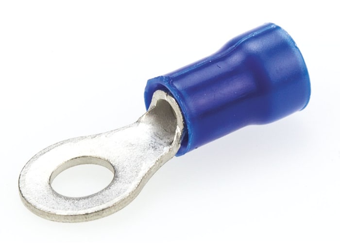 Cosses à œillet TE Connectivity, Isolée, Bleu, 2.6mm², M4, 8.71mm