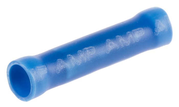 TE Connectivity, PLASTI-GRIP Butt Splice Connector, Blue, Insulated, Tin 16 → 14 AWG