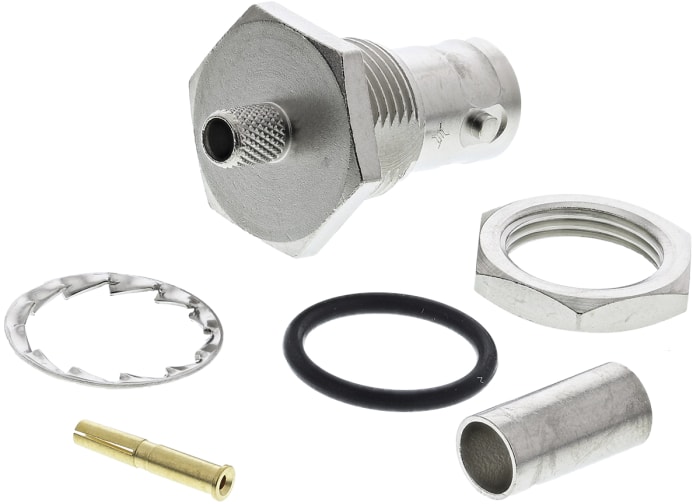 Telegartner, Jack Panel Mount BNC Connector, 50Ω, Crimp Termination, Straight Body