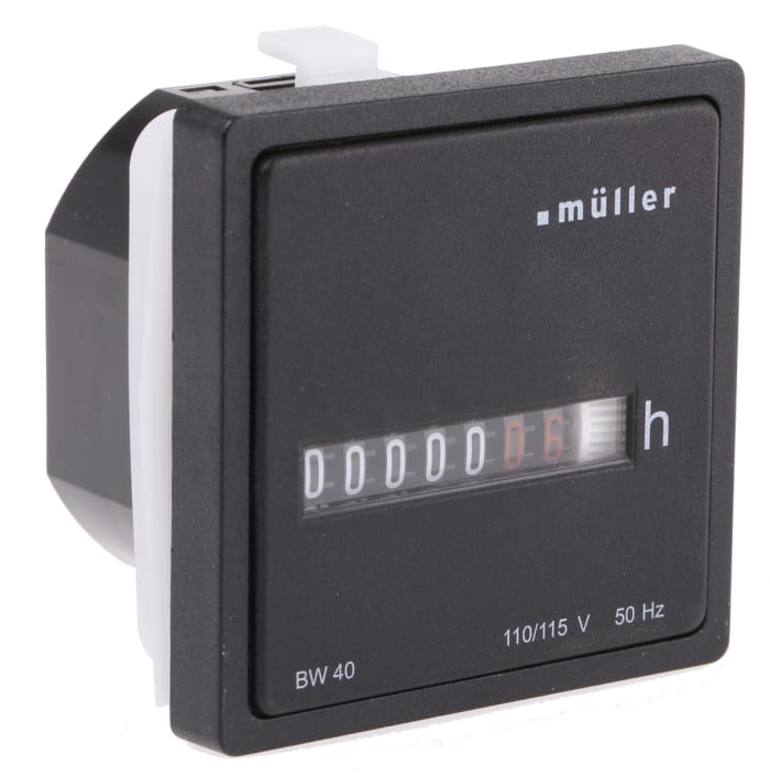 Muller BW40 Hour Meter, 7 Digit, 115 V ac