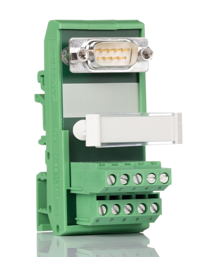 Module d'interface Sub-D 9 Contacts, Mâle, Montage sur Rail DIN