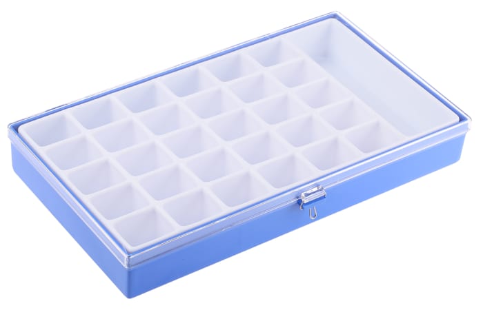 Licefa 31 Cell Blue, Transparent PS, Adjustable Compartment Box, 42mm x 295mm x 175mm