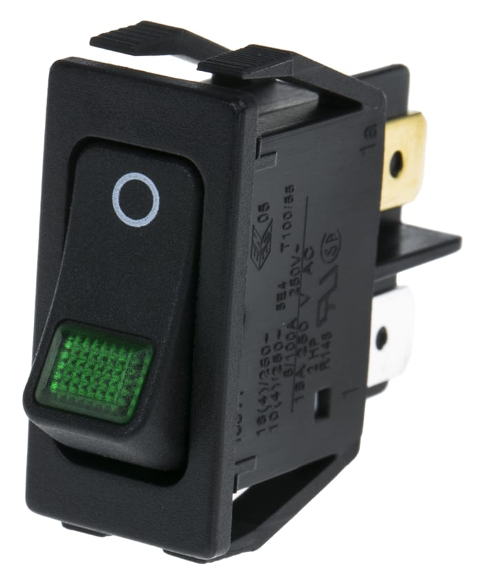 Marquardt Illuminated DPST, On-Off Rocker Switch Panel Mount