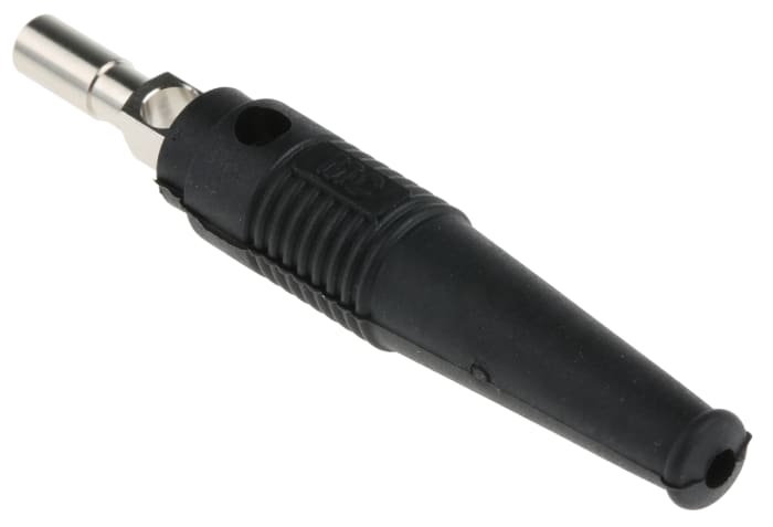 Staubli Black Male Banana Plug, 4 mm Connector, Solder Termination, 32A, 30 V, 60V dc, Nickel Plating