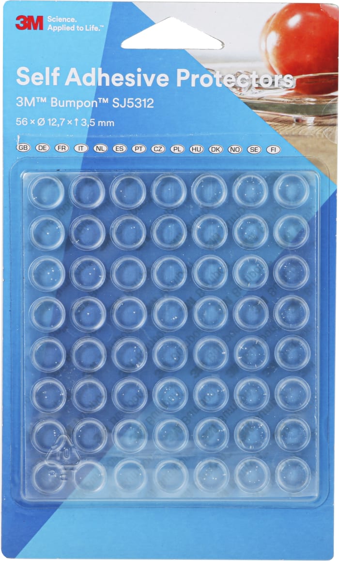 3M Cylindrical PUR Self Adhesive Feet, 12.7mm diameter 12.7mm width x 3.5mm length x 3.5mm height
