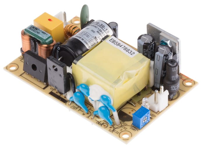 MEAN WELL Switching Power Supply, RPS-30-15, 15V dc, 2A, 30W, 1 Output, 80 → 264V ac Input Voltage