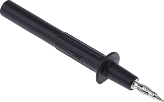 Zkušební sonda, 1kV, 32A, Černá S pružinou, 4mm Staubli