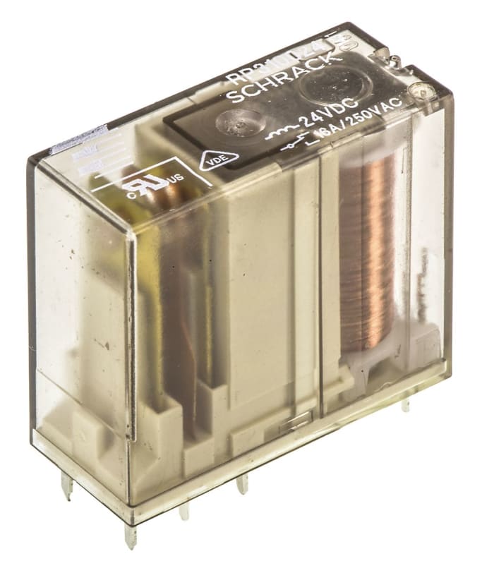 TE Connectivity PCB Mount Non-Latching Relay, 24V dc Coil, 16A Switching Current, SPDT