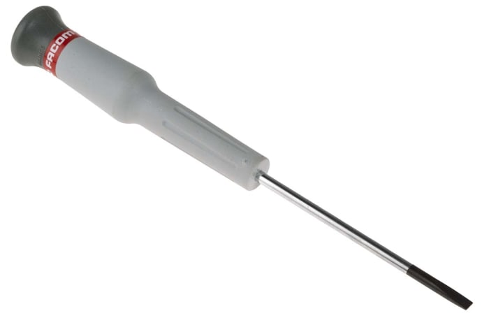 Facom Flat Screwdriver, 3.5 mm Tip, 75 mm Blade, 168 mm Overall