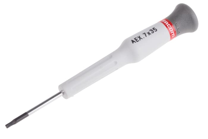 Facom Torx Precision Screwdriver, T7 Tip, 35 mm Blade, 117 mm Overall