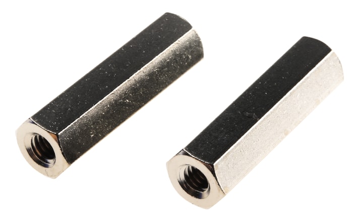 Essentra Standoff, M4 x M4 Thread, 25mm Body, Brass, Female/Female