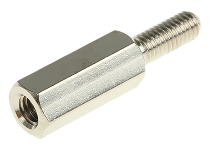 Essentra Standoff, M3 x M3 Thread, 12mm Body, Brass, Male/Female, 8mm Stud