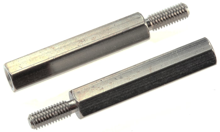 Essentra Standoff, M3 x M3 Thread, 25mm Body, Brass, Male/Female, 8mm Stud