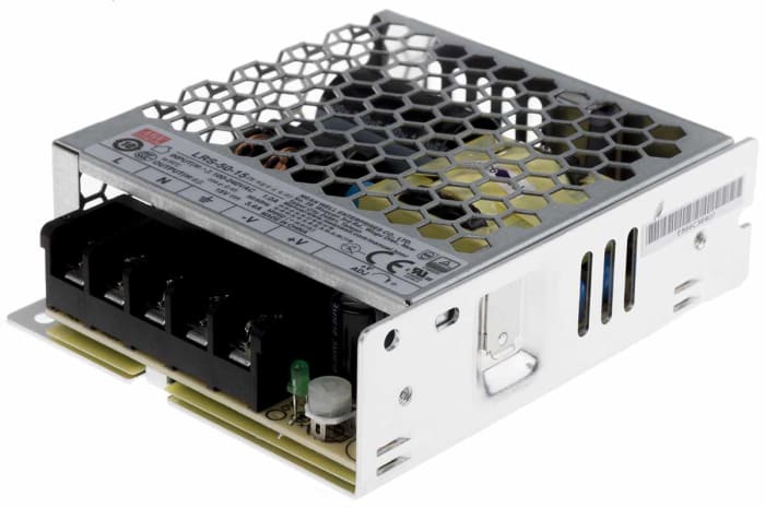 Spínaný napájecí zdroj 51W, počet výstupů: 1, výstup: 15V dc 3.4A Montáž na rám MEAN WELL