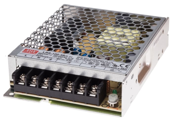 MEAN WELL Switching Power Supply, LRS-100-48, 48V dc, 2.3A, 110W, 1 Output, 120 → 373 V dc, 85 → 264 V ac