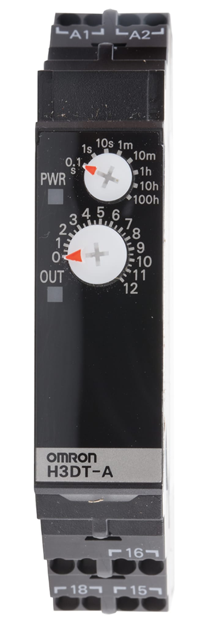 Omron H3DT Series DIN Rail Mount Timer Relay, 24 → 240V ac/dc, 2-Contact, 0.1 s → 1200 h, 1-Function, SPDT