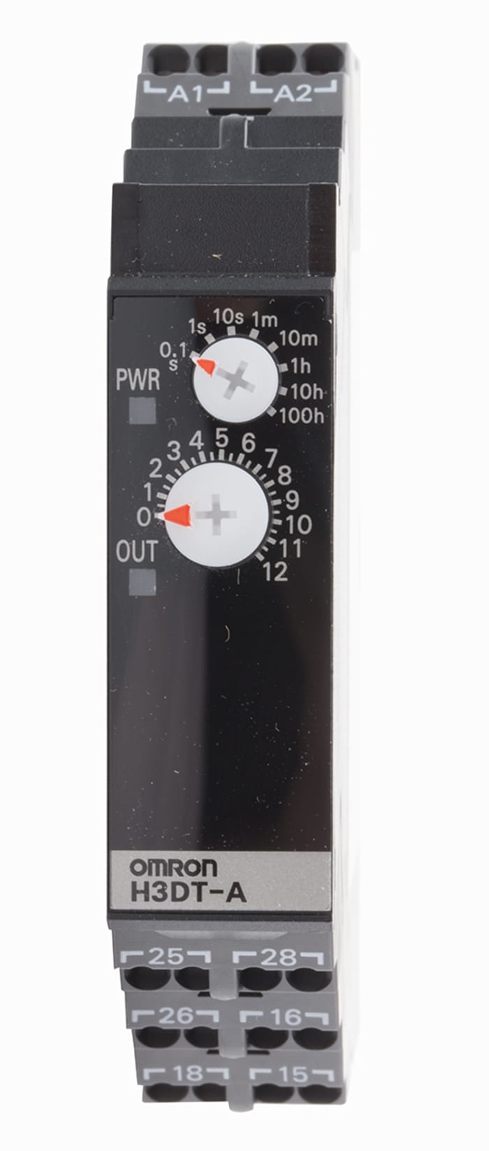 Omron H3DT Series DIN Rail Mount Timer Relay, 24 → 240V ac/dc, 4-Contact, 0.1 s → 1200 h, 1-Function, DPDT
