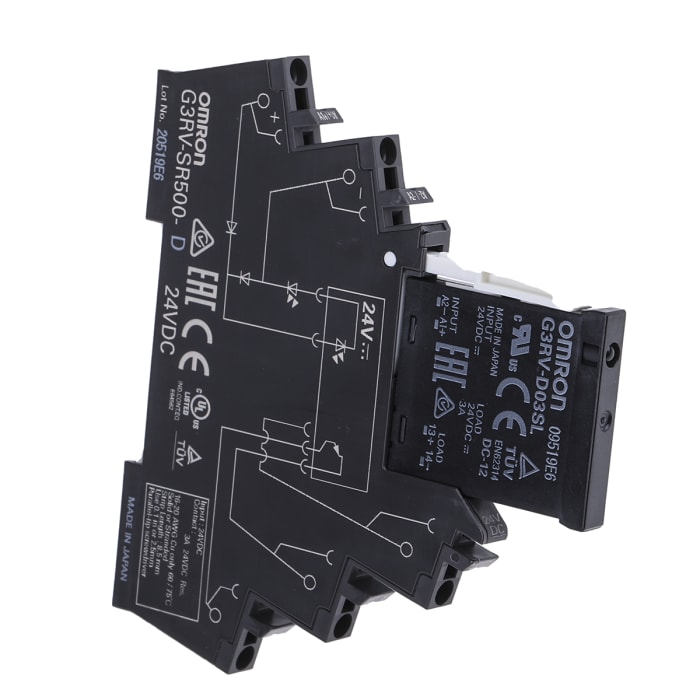 Omron G3RV-SR Series Solid State Interface Relay, 24 V dc Control, 3 A Load, DIN Rail Mount