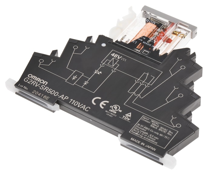 Omron G2RV Series Interface Relay, DIN Rail Mount, 110V ac Coil, SPDT, 1-Pole, 50mA Load
