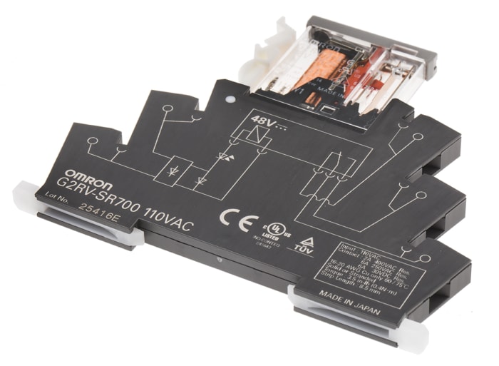 Omron DIN Rail Power Relay, 48V dc Coil, 6A Switching Current, SPDT