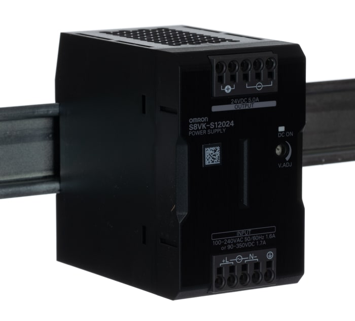 Omron S8VK-S Switched Mode DIN Rail Power Supply, 85 → 264 V ac / 90 → 350V dc ac, dc Input, 24V dc dc