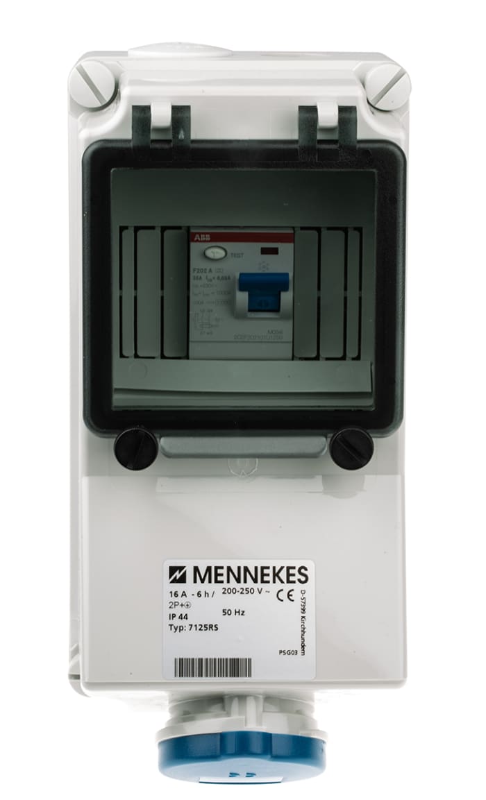 Connecteur industriel MENNEKES Femelle, 3P, 16A, 230 V, Montage mural