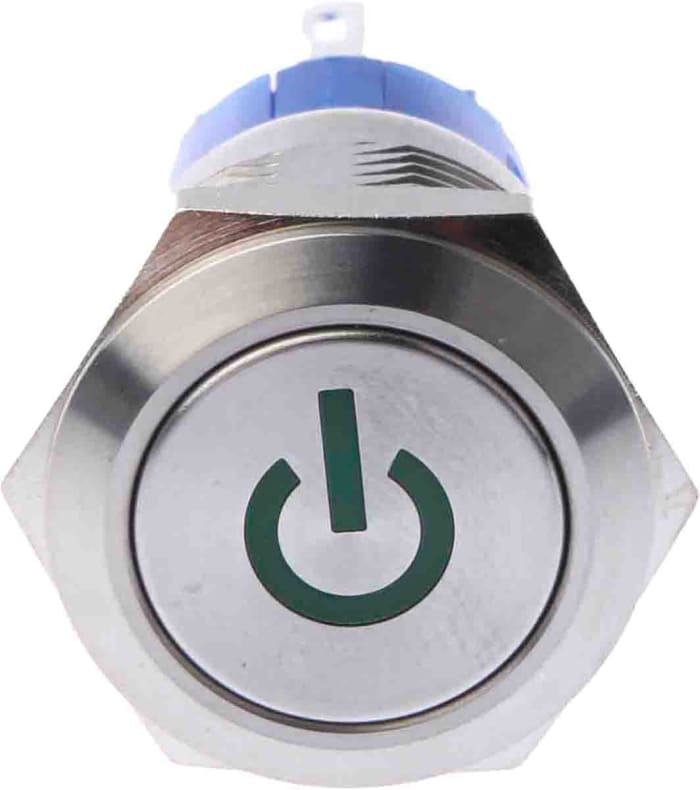Interruptor de botón pulsador de material acero inoxidable momentáneo con  automático IP67 de 19mm 3P Pin, interruptor de 12V 1NO 1NC con tapa Yotijar  Interruptor de botón pulsador 12V