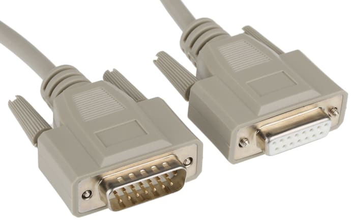 Phoenix Contact Male 15 Pin D-sub to Female 15 Pin D-sub Serial Cable, 1m PVC, VS-15-DSUB-20-LI-1.0 Series
