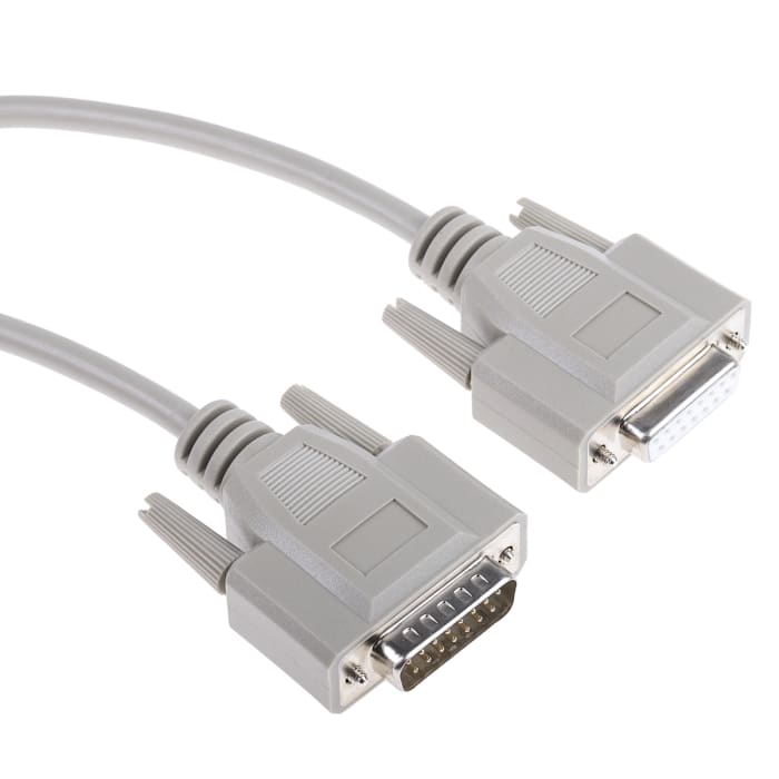 Phoenix Contact Male 15 Pin D-sub to Female 15 Pin D-sub Serial Cable, 2m PVC, VS-15-DSUB-20-LI-2.0 Series