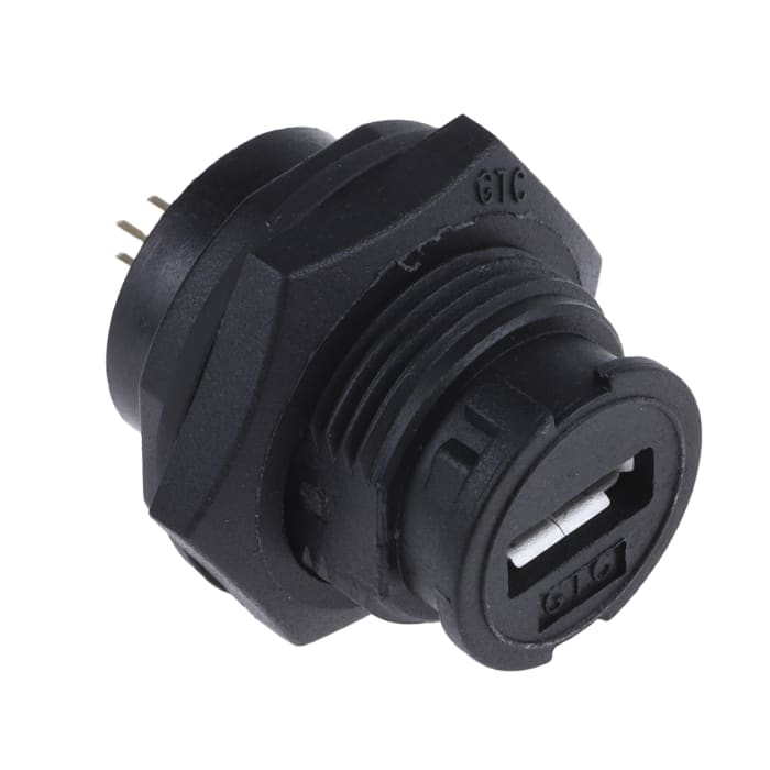 RS PRO Straight, Panel Mount, Socket Type Micro AB IP67 USB Connector