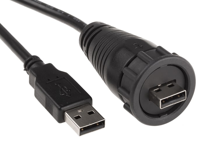 RS PRO USB 2.0, Male USB A to Male USB A, 2.1m
