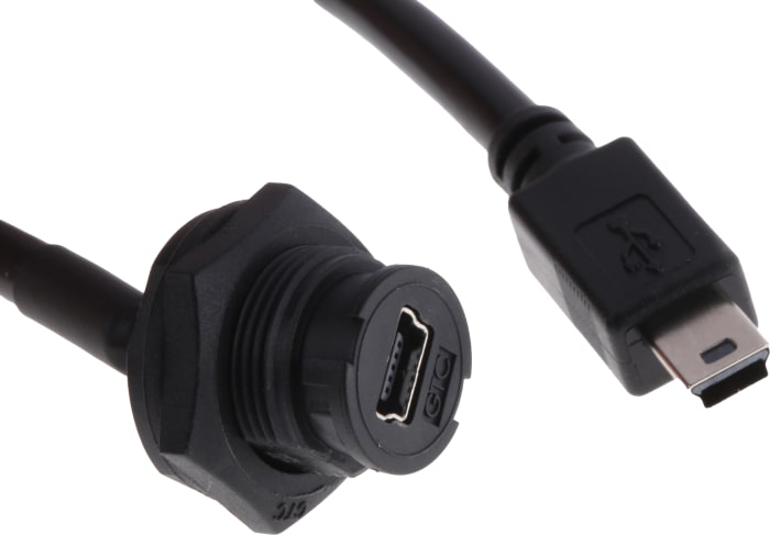 Female usb to mini usb cable top
