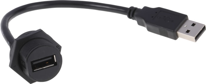 Conector USB RS PRO, Hembra, Recto IP67, Montaje en Panel, 1.5A