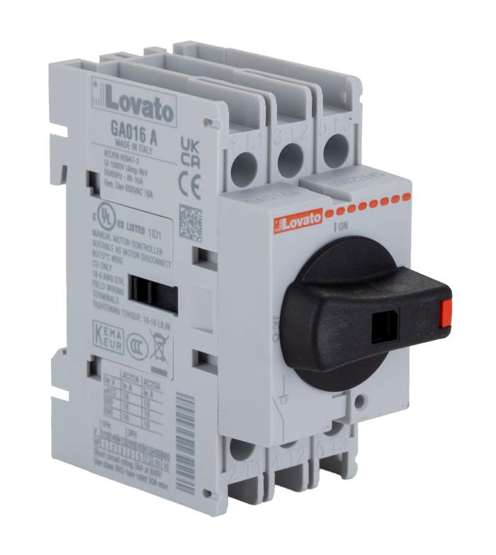 Lovato 3P Pole Isolator Switch - 16A Maximum Current, 11kW Power Rating, IP65