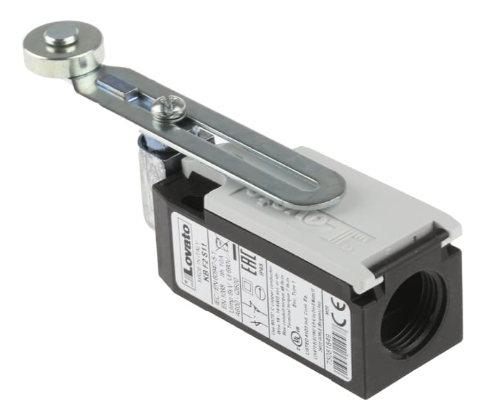 KBF2S11 Lovato Lovato Adjustable Roller Lever Limit Switch, NO/NC