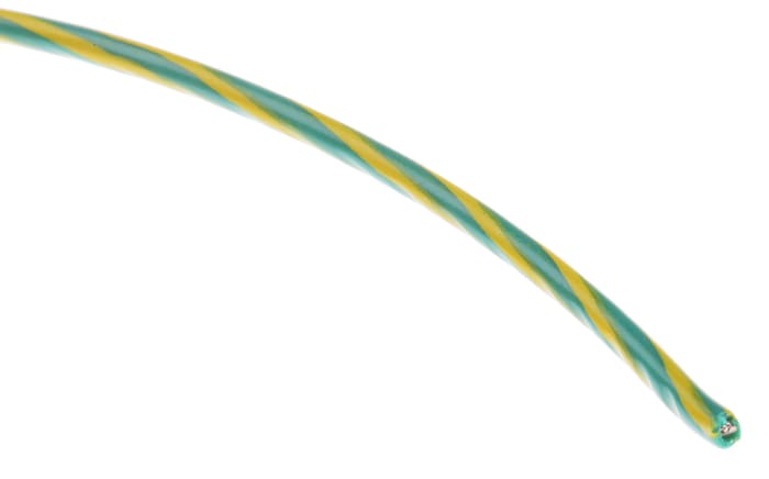Fils de câblage Alpha Wire UL1007, Hook-up Wire PVC, 0,52 mm², Vert/Jaune, 20 AWG, 30m, 300 V