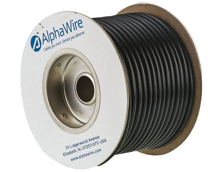 Alpha Wire PVC Black Cable Sleeve, 5.18mm Diameter, 30m Length, FIT Wire Management Series