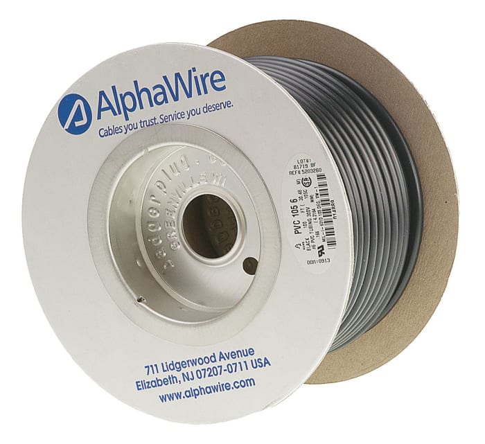 Alpha Wire PVC Black Cable Sleeve, 4.11mm Diameter, 30m Length, FIT Wire Management Series