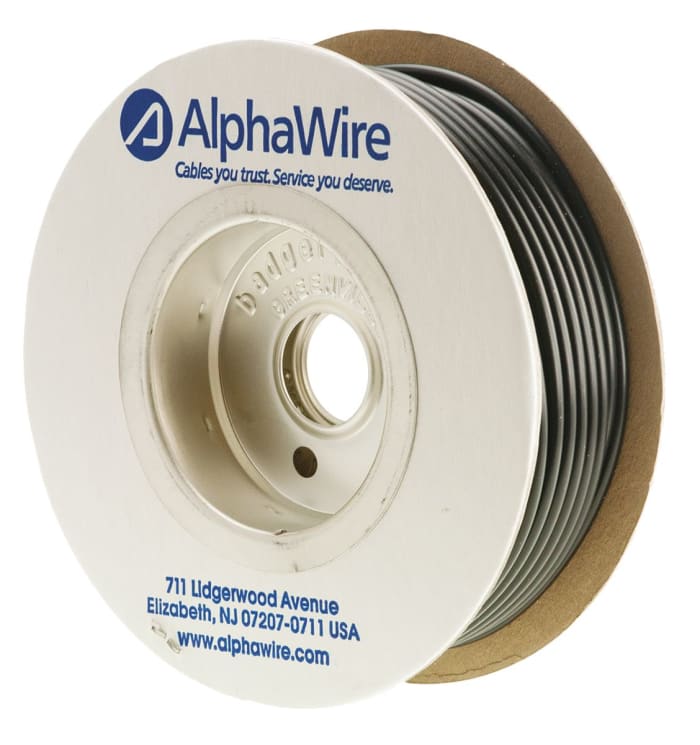 Alpha Wire PVC Black Cable Sleeve, 3.28mm Diameter, 30m Length, FIT Wire Management Series