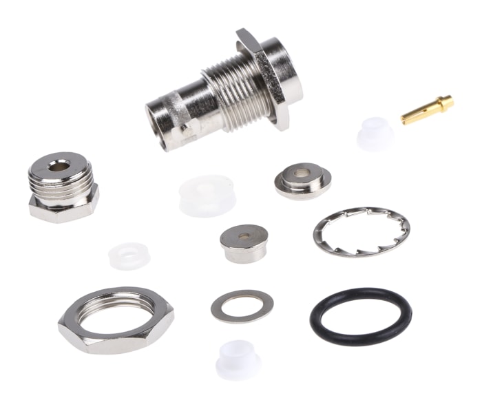 Telegartner, Jack Panel Mount BNC Connector, 75Ω, Clamp Termination, Straight Body