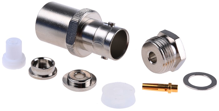Telegartner, Jack Cable Mount BNC Connector, 50Ω, Clamp Termination, Straight Body