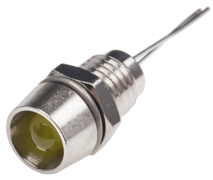 RS PRO Yellow Panel Mount Indicator, 3.1V, 8mm Mounting Hole Size