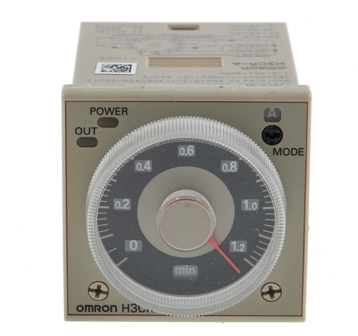 Omron H3CR Series DIN Rail, Panel Mount Timer Relay, 12 → 48 V dc, 24 → 48V ac, 2-Contact, 0.05 s