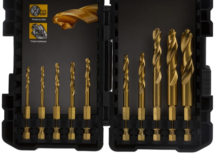 DT50050 QZ DeWALT DeWALT 10 Piece Twist Drill Bit Set for Multi