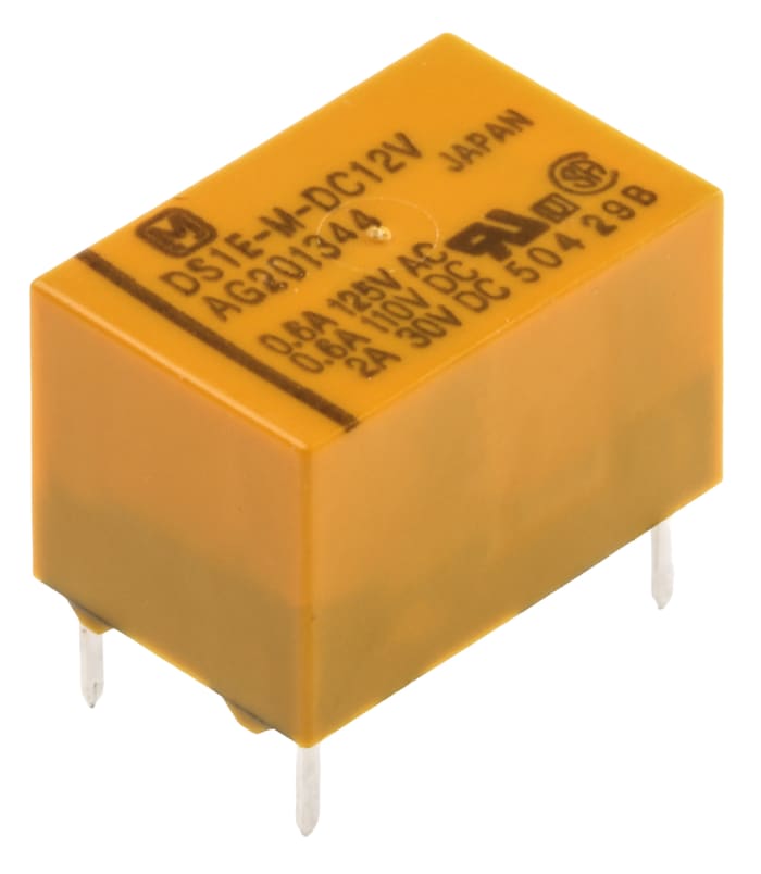 Panasonic PCB Mount Signal Relay, 24V dc Coil, 3A Switching Current, DPDT