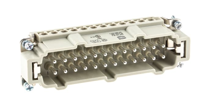 HARTING Heavy Duty Power Connector Insert, 16A, Male, Han E Series, 24 Contacts