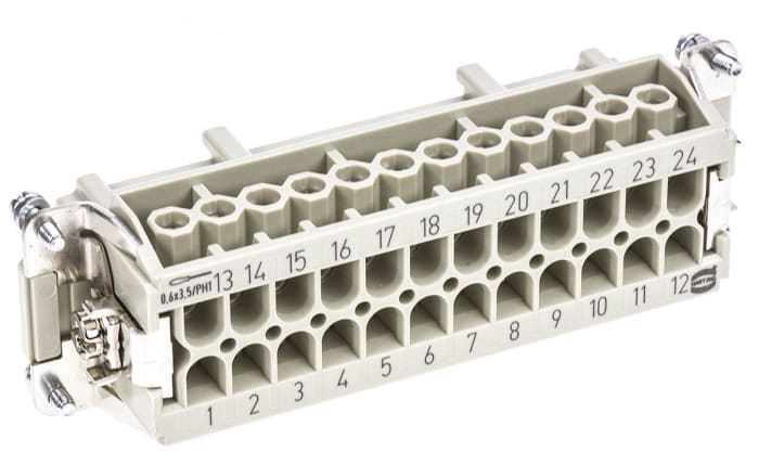 HARTING Heavy Duty Power Connector Insert, 16A, Female, Han E Series, 24 Contacts