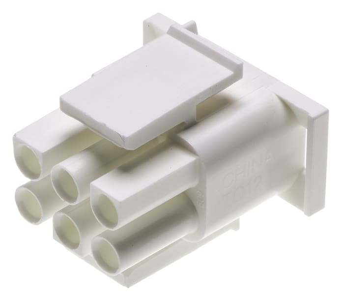 TE Connectivity, Universal MATE-N-LOK Male Connector Housing, 6.35mm Pitch, 6 Way, 2 Row