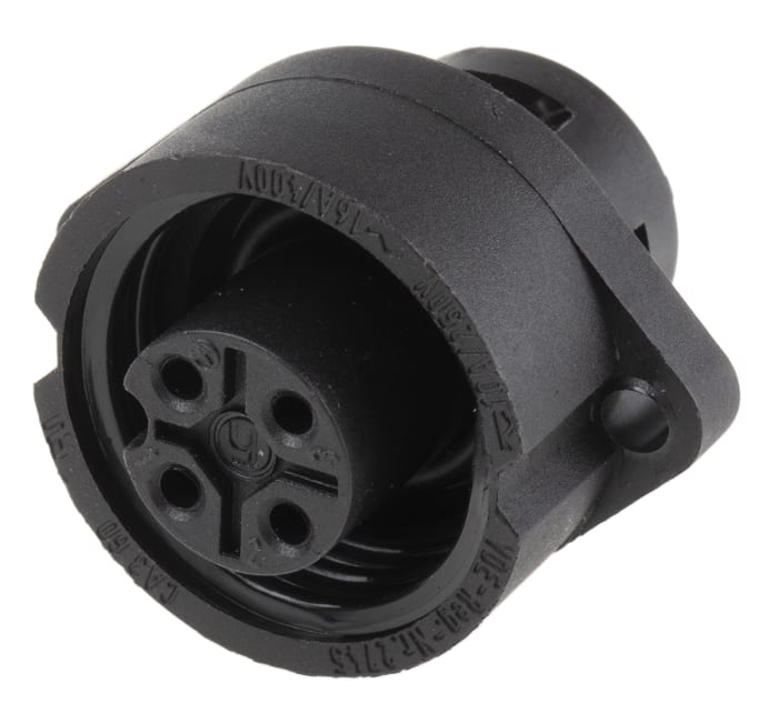 Hirschmann Circular Connector, 3 + PE Contacts, Flange Mount, Socket, Female, IP67, CA Series