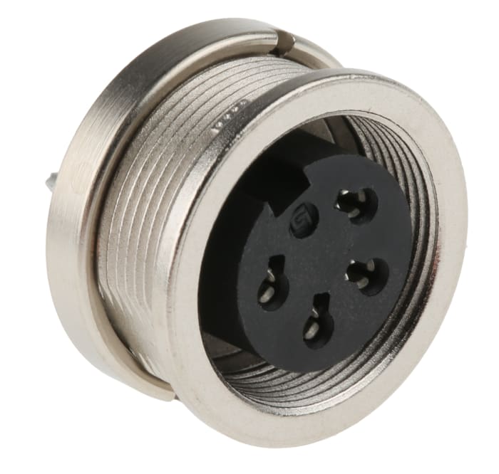 binder Circular Connector, 4 Contacts, Panel Mount, M16 Connector, Socket, Female, IP40, 680 Series